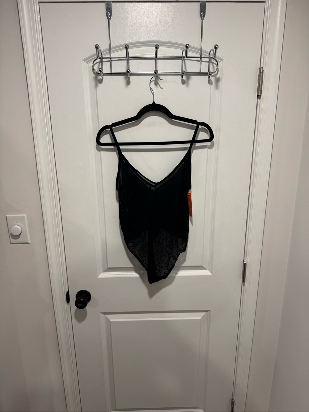 Black star print sheer Camisole Bodysuit - Women